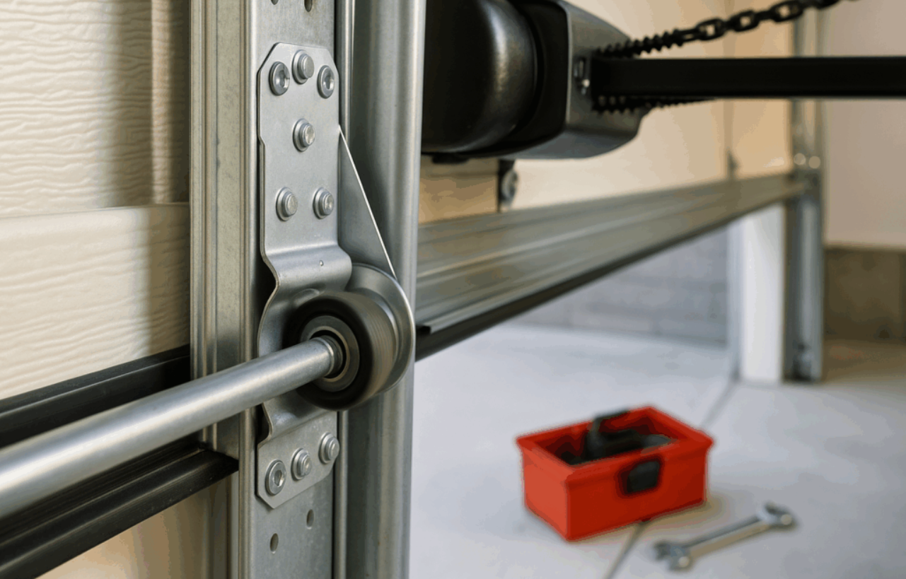 noisy garage door fix.